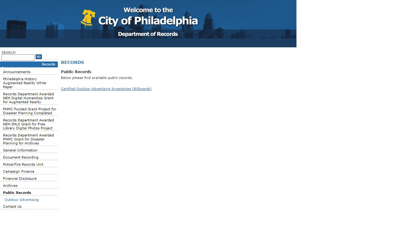 Department of Records - City of Philadelphia